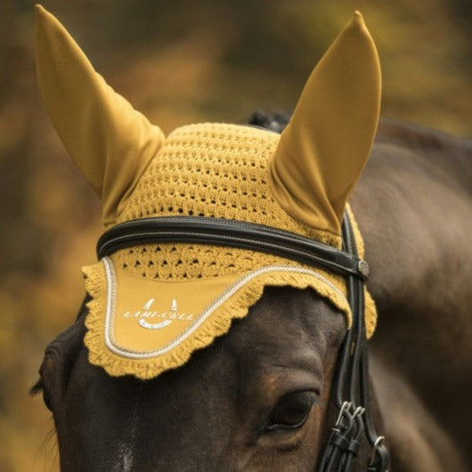 Bonnet anti-mouches pour chevaux Lami-Cell LC jaune