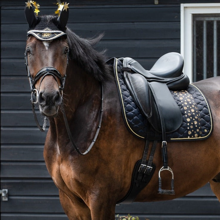Bonnet anti-mouches pour poneys et chevaux QHP Celebrate