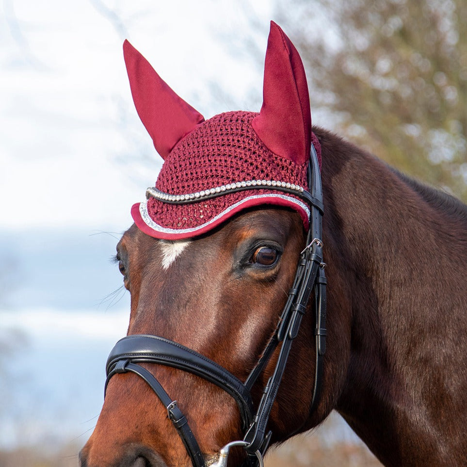Bonnet pour shetlands, poneys et chevaux HKM Romy rouge