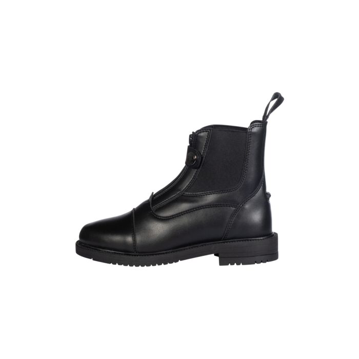 Boots d'équitation en cuir synthétique pour petits cavaliers du 26 au 40 HKM Sina noir