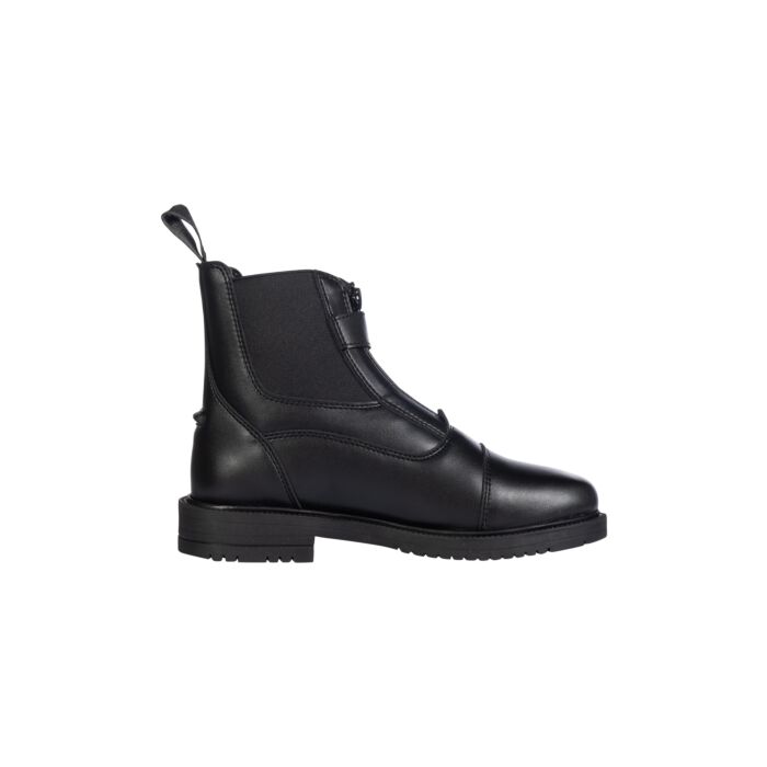 Boots d'équitation en cuir synthétique pour petits cavaliers du 26 au 40 HKM Sina noir