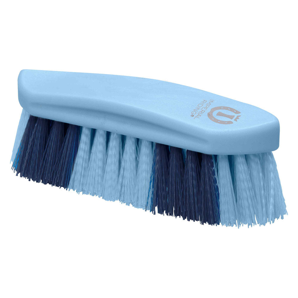 Brosse dure bicolore pour shetlands, poneys et chevaux Imperial Riding Dandy bleu ciel