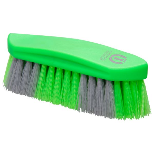 Brosse dure bicolore pour shetlands, poneys et chevaux Imperial Riding Dandy vert fluo