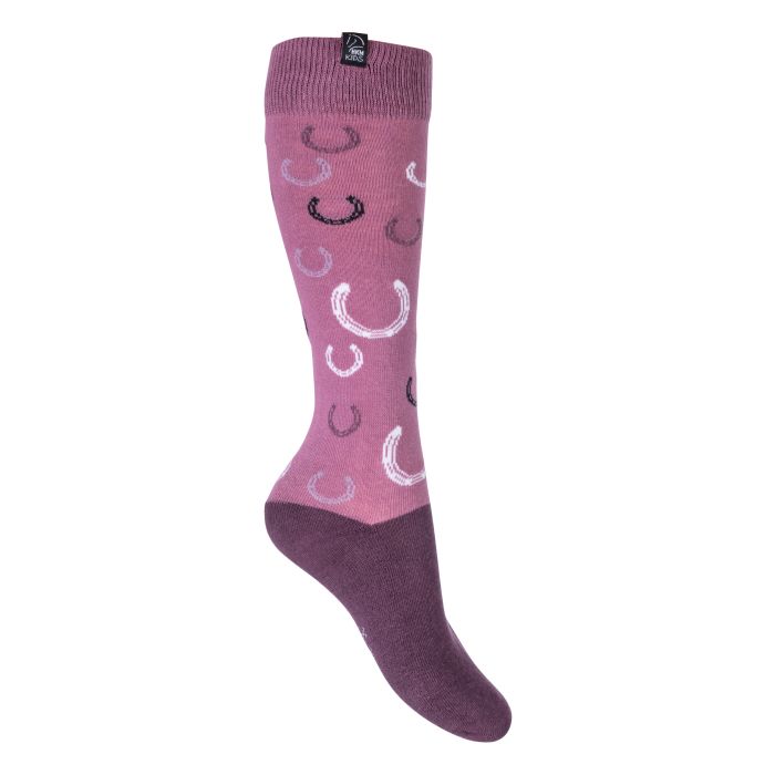 Chaussettes hautes d'équitation pour petites cavalières HKM Alva lilas et mauve