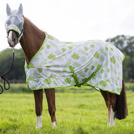 Chemise anti-mouches pour poneys et chevaux HKM Flamingo du 115 au 165 cms