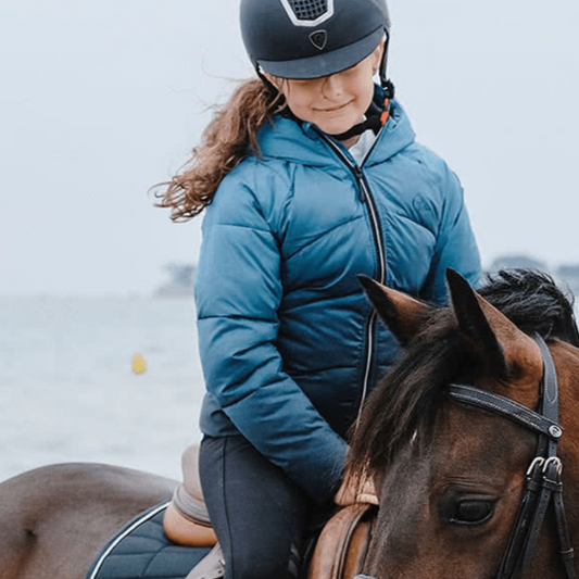 Blouson pour cavalières de 8 à 14 ans Equithème Laura turquoise