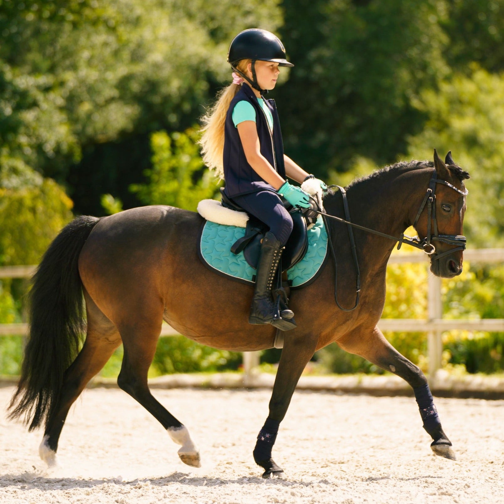 Gilet léger sans manches pour petites cavalières de 4 à 16 ans Imperial Riding Izzy Sun marine