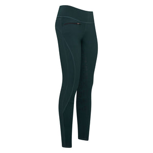 Legging équitation enfant de 3 à 16 ans Easy Rider Dietse full grip vert canard