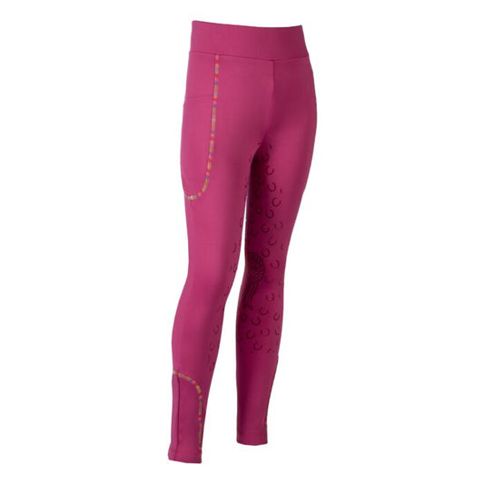 Legging d'équitation pour filles de 2 à 13 ans HKM Polly full grip fuchsia