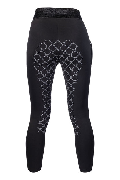 Legging d'équitation pour filles de 7 à 15 ans HKM Ruby full grip noir