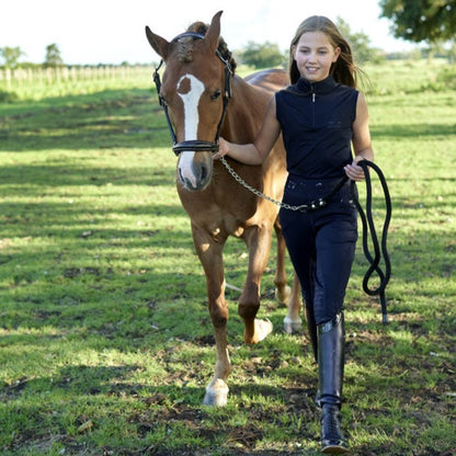 Legging d'équitation pour filles de 10 à 16 ans HV Polo Ellis full grip marine