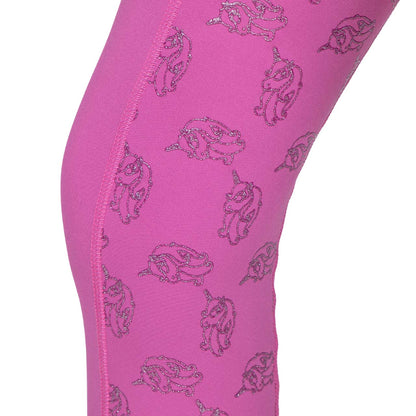 Legging d'équitation pour petites cavalières QHP Lissie rose