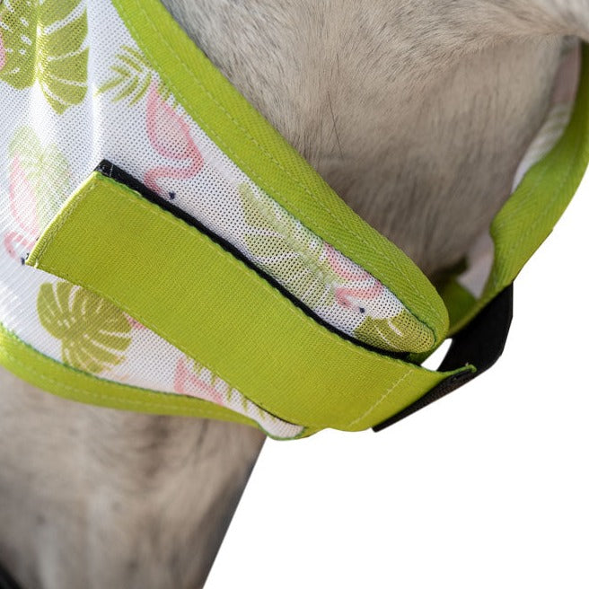 Masque anti-mouches pour poneys et chevaux HKM Flamingo