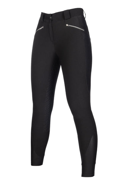 Pantalon d'équitation pour cavalières du 32 au 46 HKM Harbour Island full grip noir