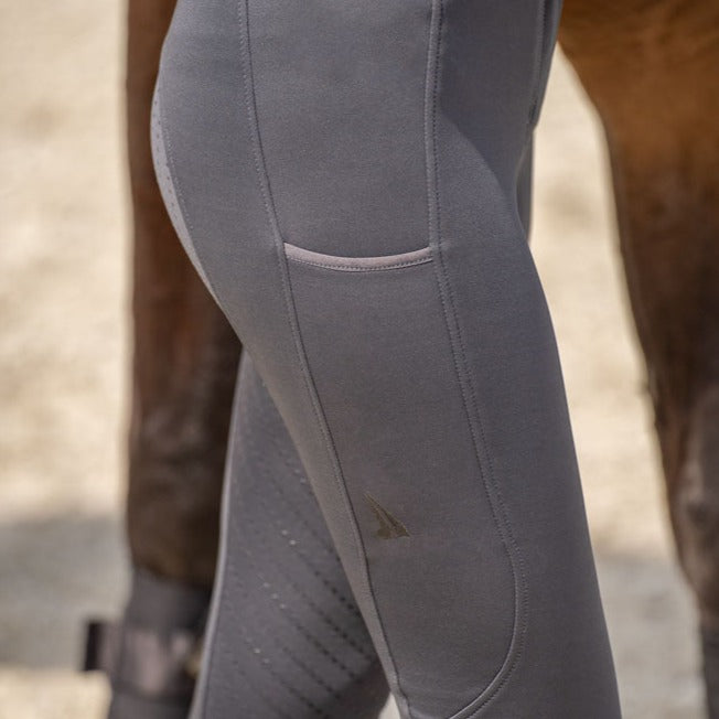Pantalon d'équitation pour enfants de 3 à 16 ans Easy Rider Joy full grip gris