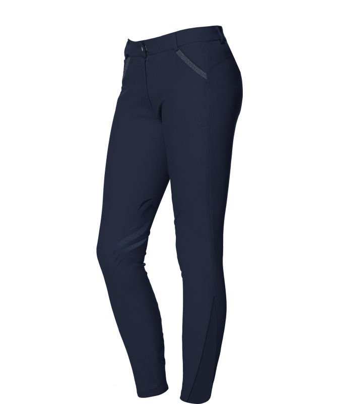 Pantalon d'équitation pour cavalières de 8 à 16 ans Flags and Cup Tulipa basanes grip marine