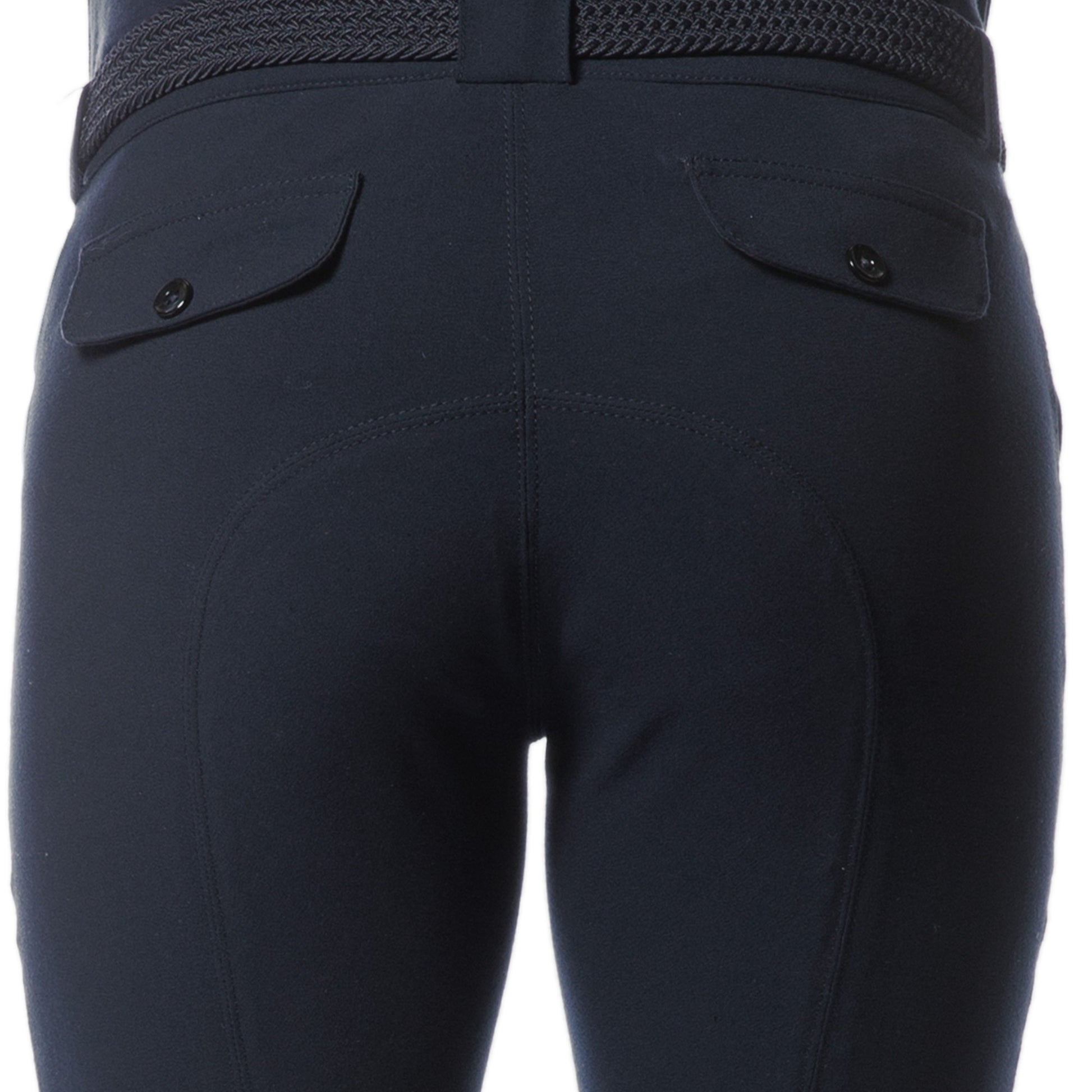 Pantalon d'équitation pour garçons de 10 à 16 ans Canter Collioure marine détail poches factices arrière