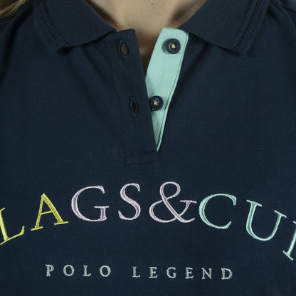 Polo à manches courtes pour enfants de 4 à 14 ans Flags and Cup Kalamata marine