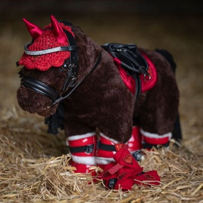 Set d'équitation pour jeu HKM Cuddle Pony rouge