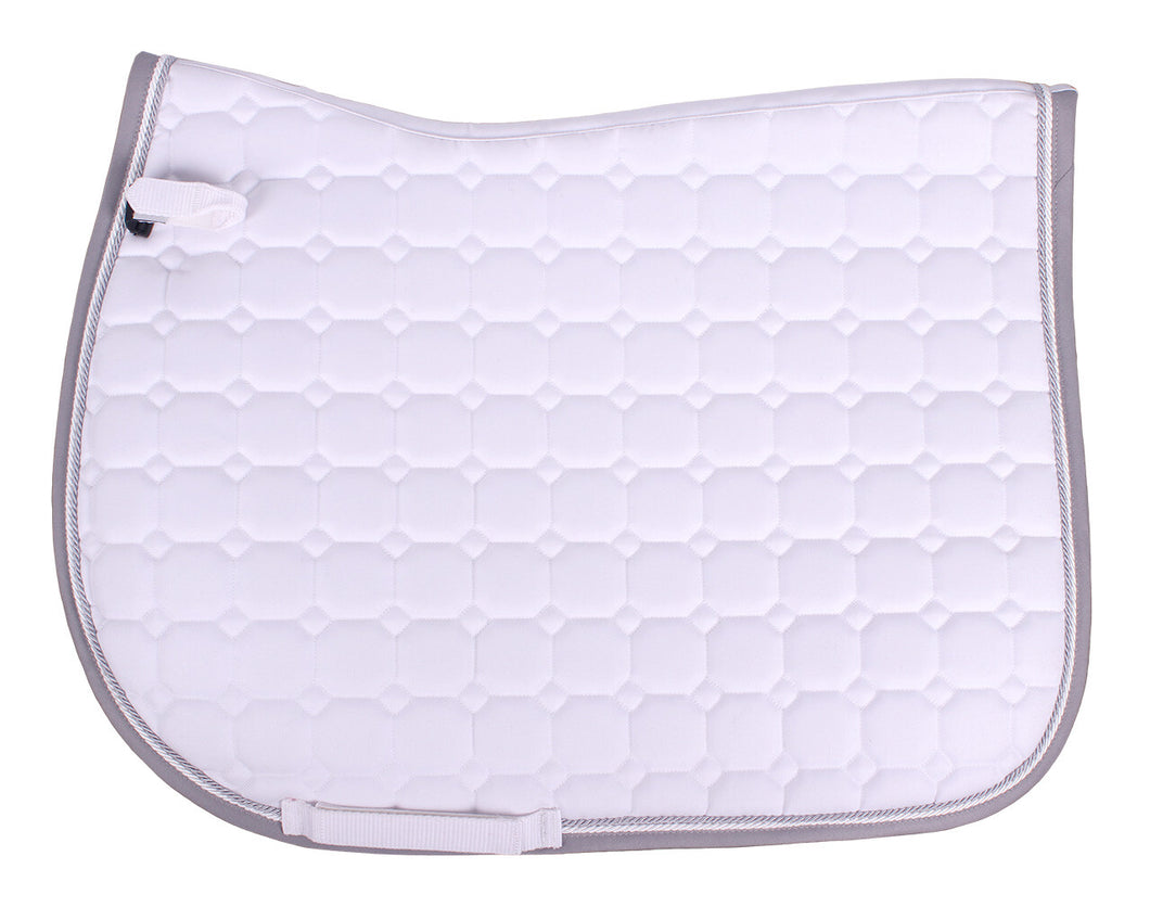 Tapis de selle pour shetlands, poneys et chevaux QHP Florence blanc