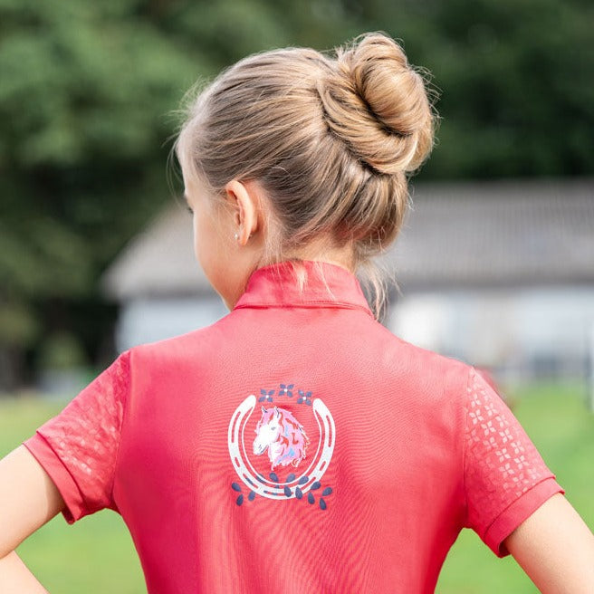 Tee-shirt à manches courtes pour cavalières de 2 à 11 ans HKM Aymee fuchsia