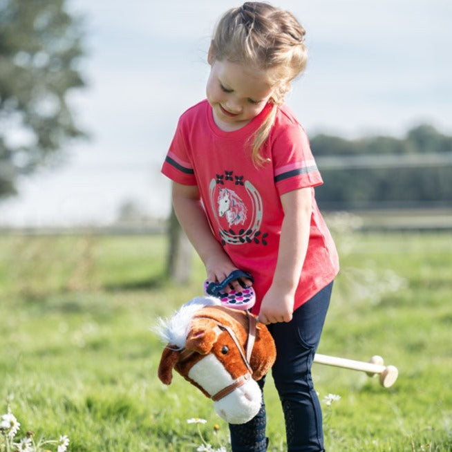 Tee-shirt à manches courtes pour petits cavaliers de 2 à 11 ans HKM Aymee fuchsia