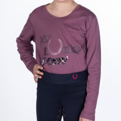 Tee-shirt à manches longues pour petites filles de 3 à 14 ans HKM Alva Print lilas