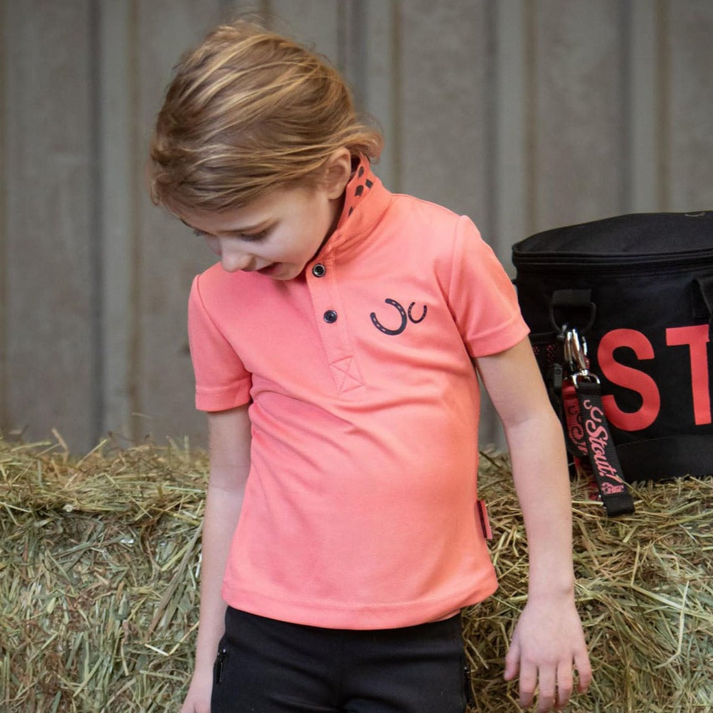 Polo à manches courtes pour petites filles de 4 à 12 ans Harry's Horse Stout Coral