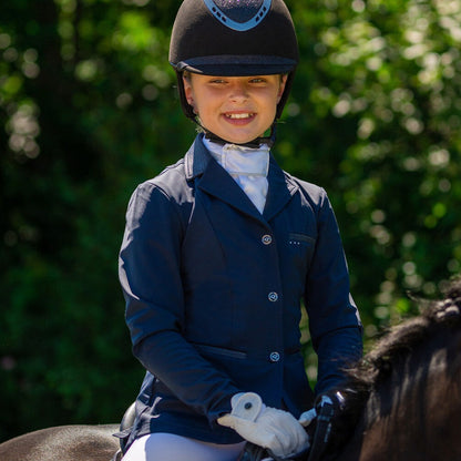 Veste de concours pour cavalières juniors de 8 à 16 ans QHP Kae marine