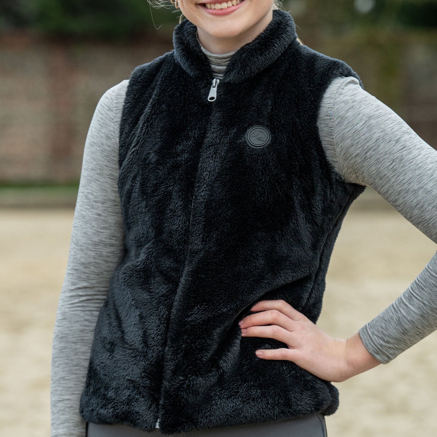 Veste polaire sans manches pour cavalières de 7 à 15 ans HKM Ruby noir