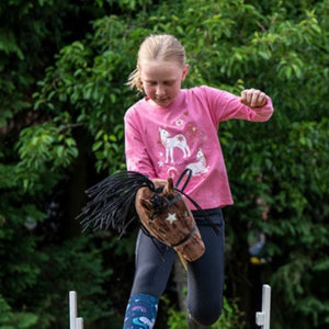Bridon en cuir synthétique pour tête de cheval HKM Hobby Horsing