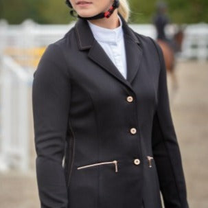 Veste de concours pour petites cavalières Equi-Thème Athens noire portée