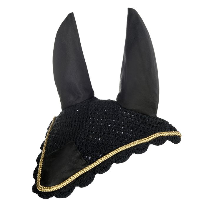 HKM Bonnet Anti-Mouches Noir/Or HKM Bonnet Anti-Mouches Noir/Or