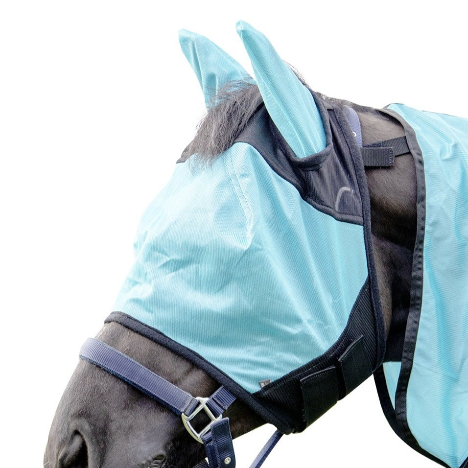 Masque anti-mouches pour poneys et chevaux HKM Aqua