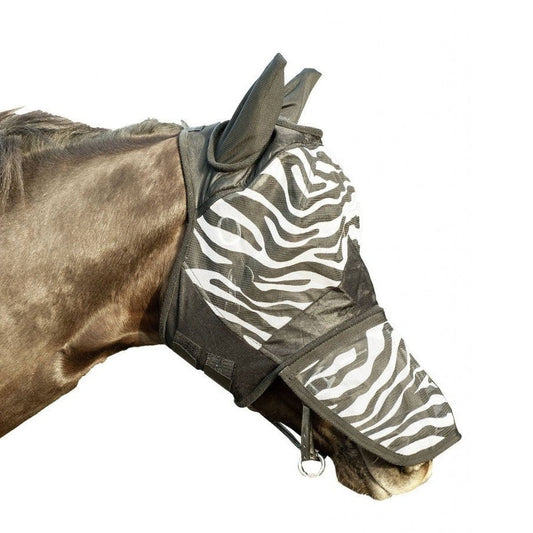 Masque anti-mouches pour shetlands, poneys et chevaux HKM Zebra One