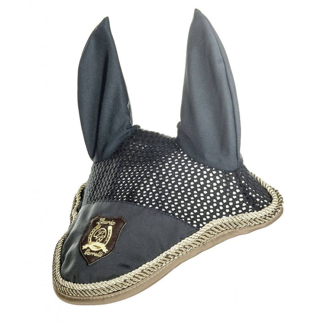 Bonnet Anti-mouches HKM Kopenhagen Pour Cheval - Bleu Foncé, Oreilles élastiques, Cordons Décoratifs - Protection Et Style - 6