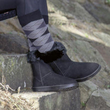 Charger l&#39;image dans la galerie, Boots imperméables et doublées de fourrure synthétique pour femmes HKM Davos II noires
