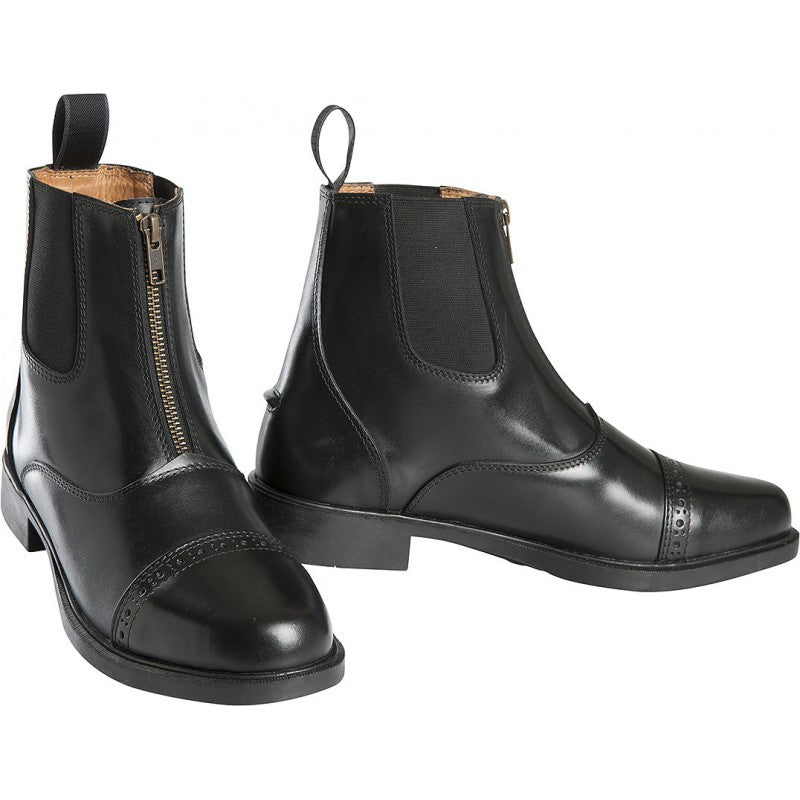 Boots d'équitation en cuir pour jeunes cavaliers Equithème Zip Cuir noires