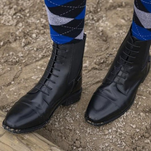 Boots d'équitation en cuir avec lacets pour jeunes cavaliers Norton noires
