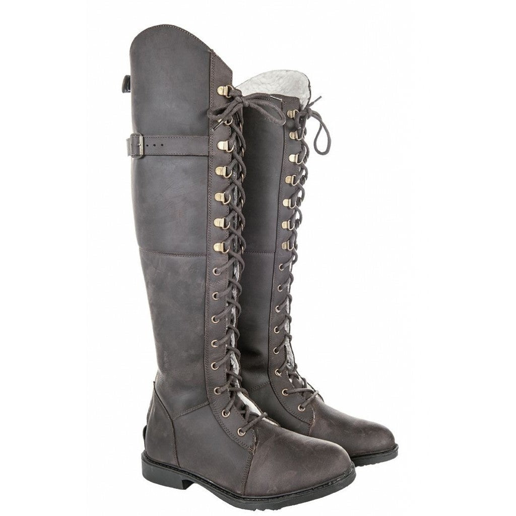 Bottes d'hiver doublées de fourrure synthétique HKM Dublin marron