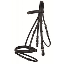 Charger l&#39;image dans la galerie, Bridon en cuir dès la taille shetland HKM Jana noir
