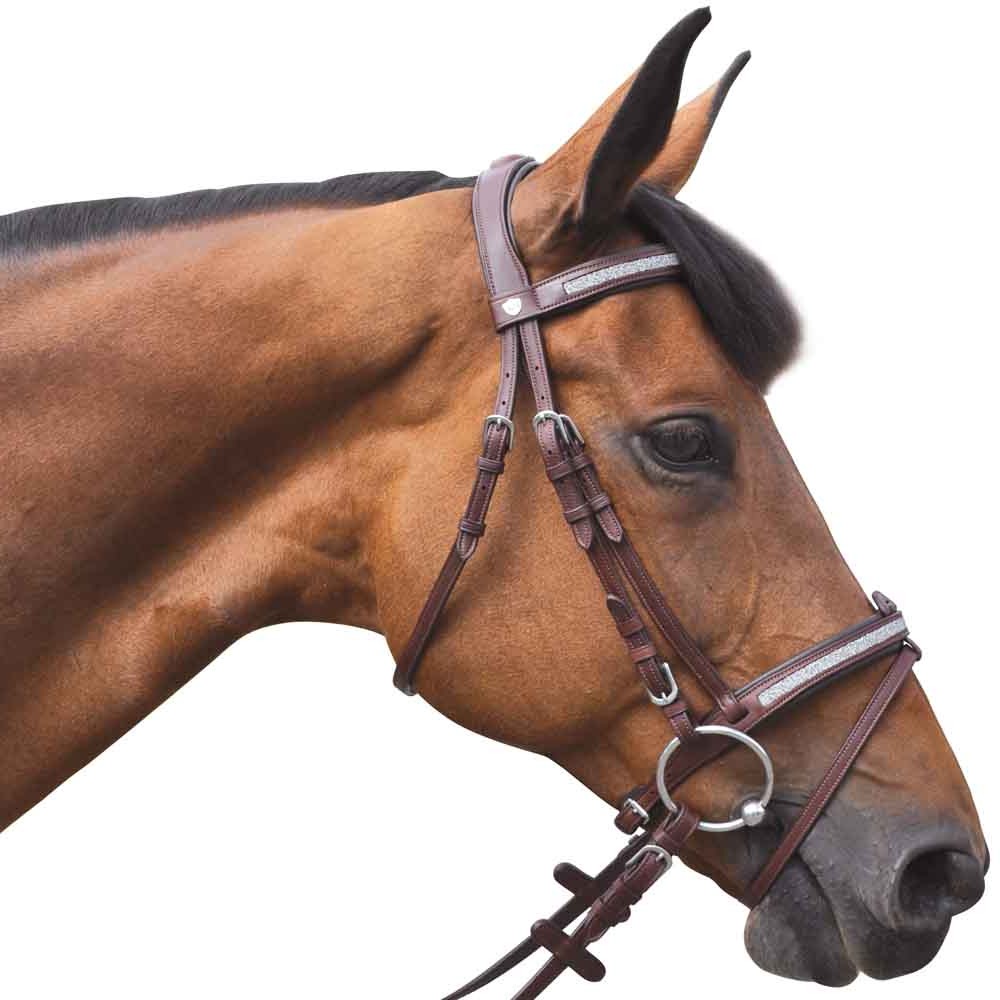 Bridon en cuir naturel pour poneys et chevaux Flags&Cup Kitsi marron