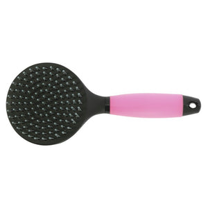 Brosse à crins avec poignée en gel Hippotonic Gel fuchsia