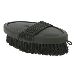 Brosse douce pour baby poney Hippotonic Soft avec poignée cuir synthétique noir