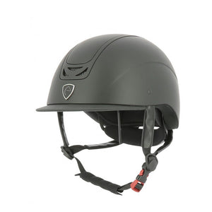 Casque d'équitation pour enfants du 49 au 54 cms de tour de tête Equithème noir avec liseré noir