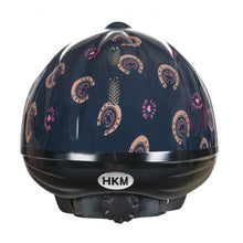 Charger l&#39;image dans la galerie, Casque d&#39;équitation pour enfant HKM Little Sister marine avec motifs arrière
