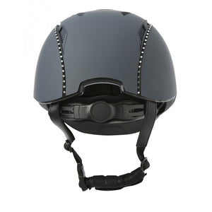 Casque d'équitation pour enfant Equi-Thème Compet Cristal marine avec cristaux blancs arrière