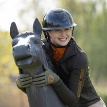 Charger l&#39;image dans la galerie, Casque d&#39;équitation pour femmes du 53 au 61 cms HKM Shiny Diamond noir
