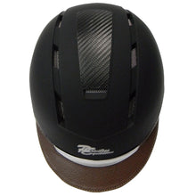 Charger l&#39;image dans la galerie, Casque Privilège Equitation Confort noir avec visière marron
