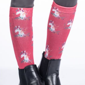 Chaussettes hautes d'équitation pour petites filles du 26 au 34 HKM Wonderland rose